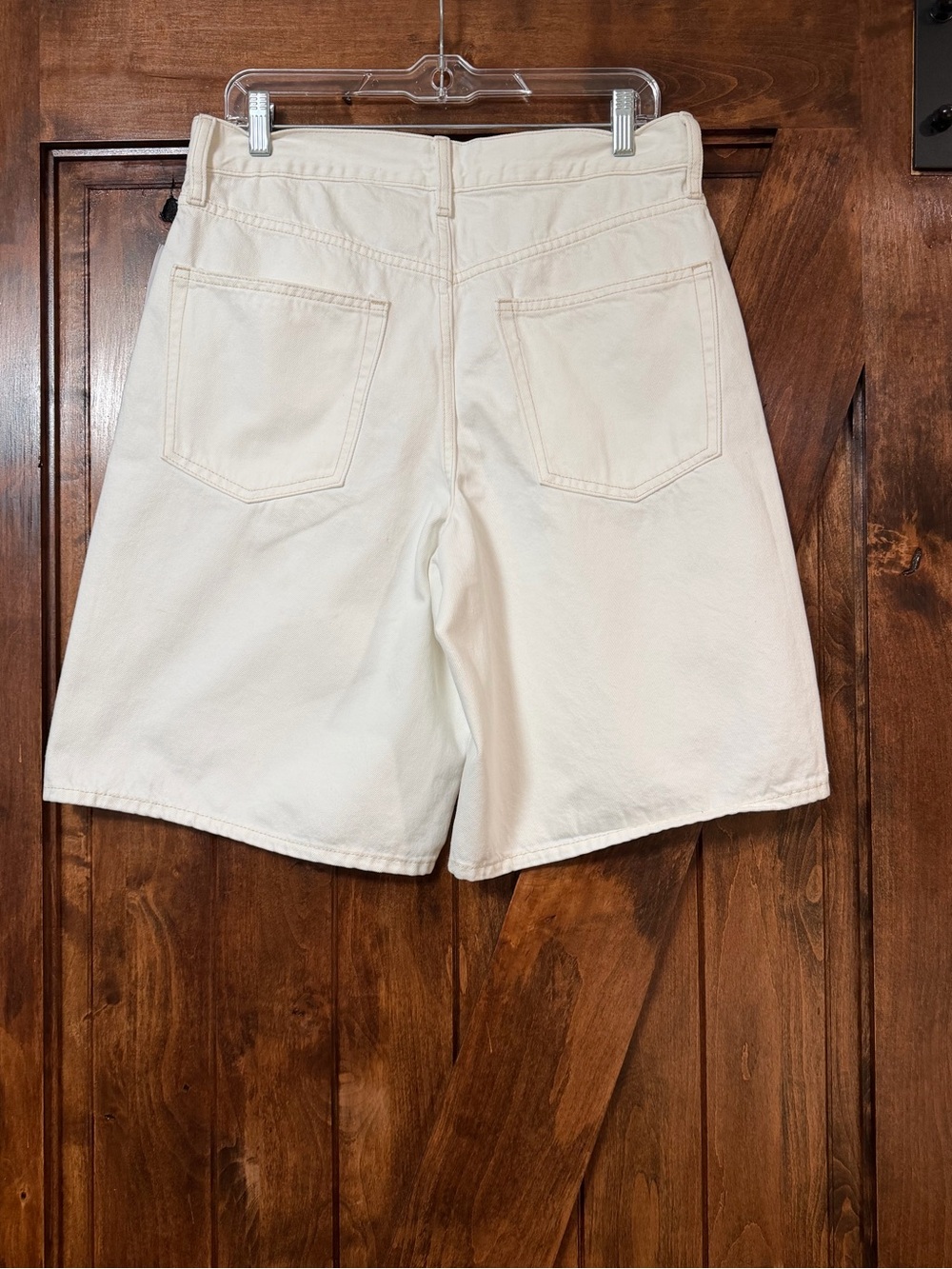 GAP Mid Rise Longline White Denim Shorts - Picture 9 of 9